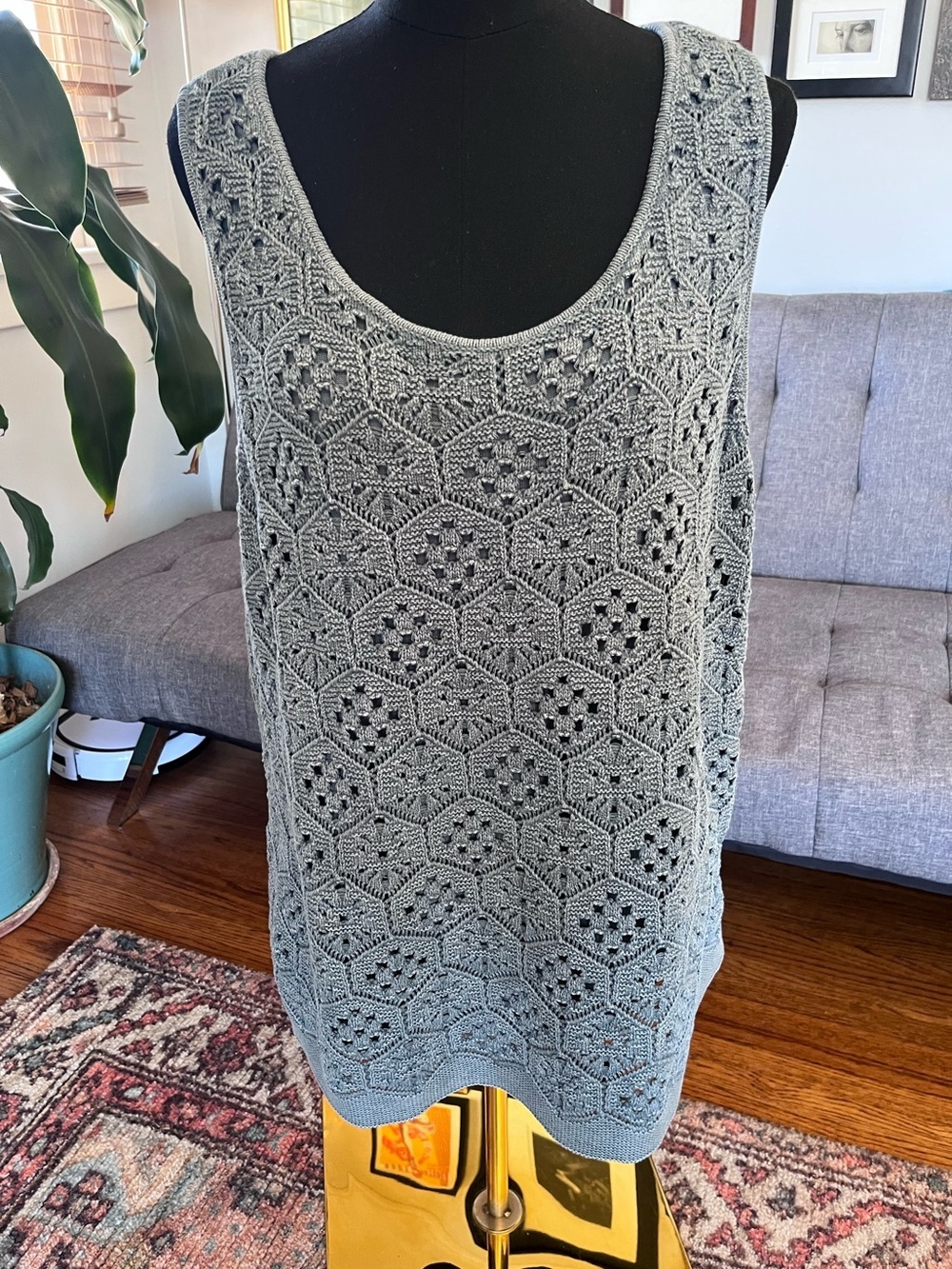 NWT J Jill cotton crochet tank size XLT